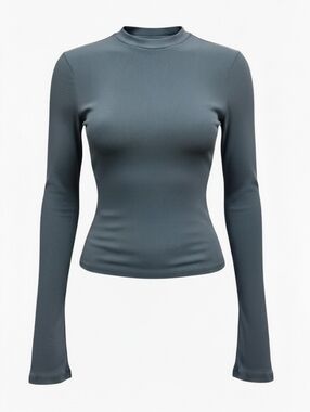 Skims Cotton Jersey Long Sleeve T SHIRT Top KYANITE Blue XSmall NWT